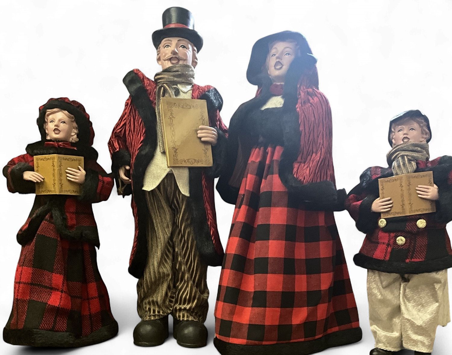 Caroler Family of 4,  Victoria Style