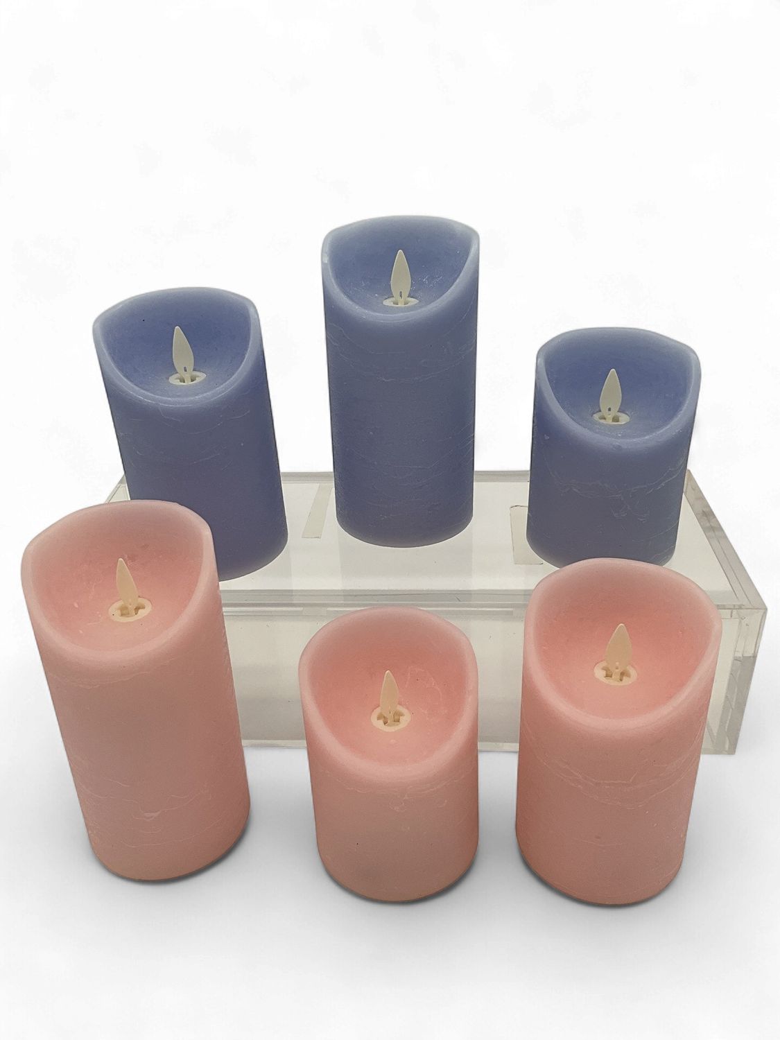 Flameless  Blue  or Pink Candles