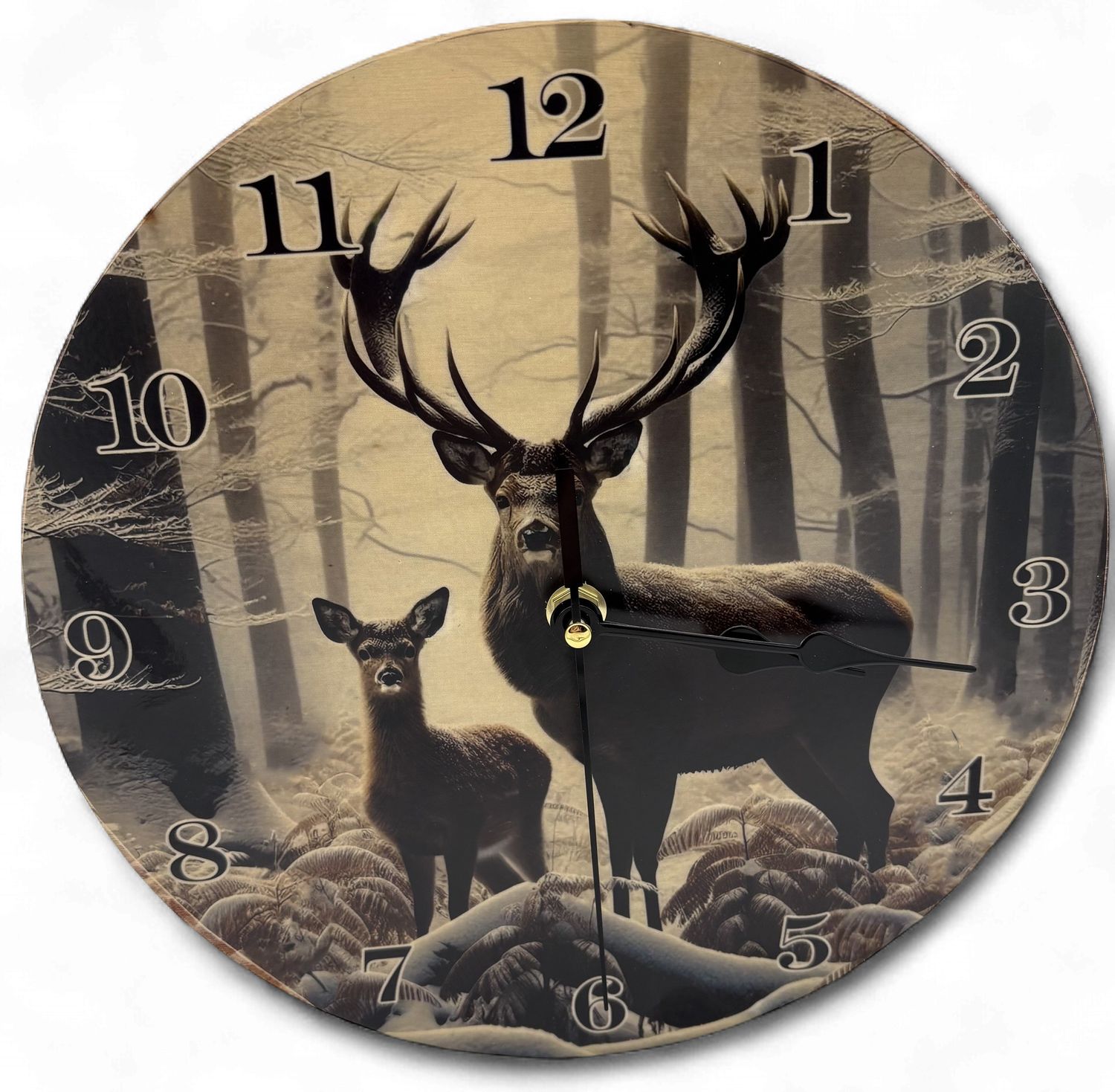 DEER IN WOODS CLOCK