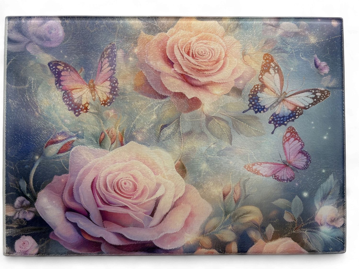Roses and Butterflies Glass Charcuterie