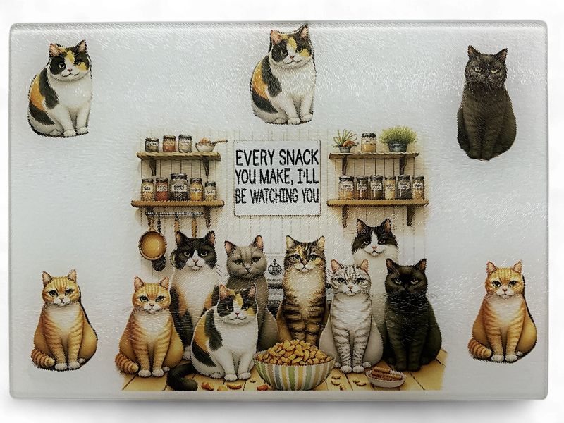 Cats Watching You Glass Charcuterie