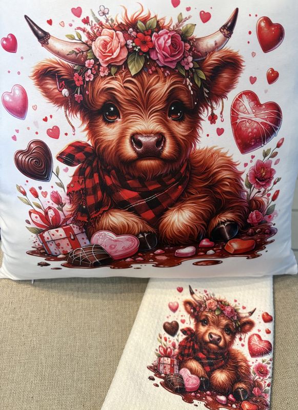 Highlander towel w hearts