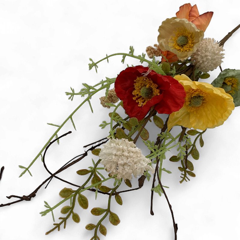 poppy &amp; mum floral stems