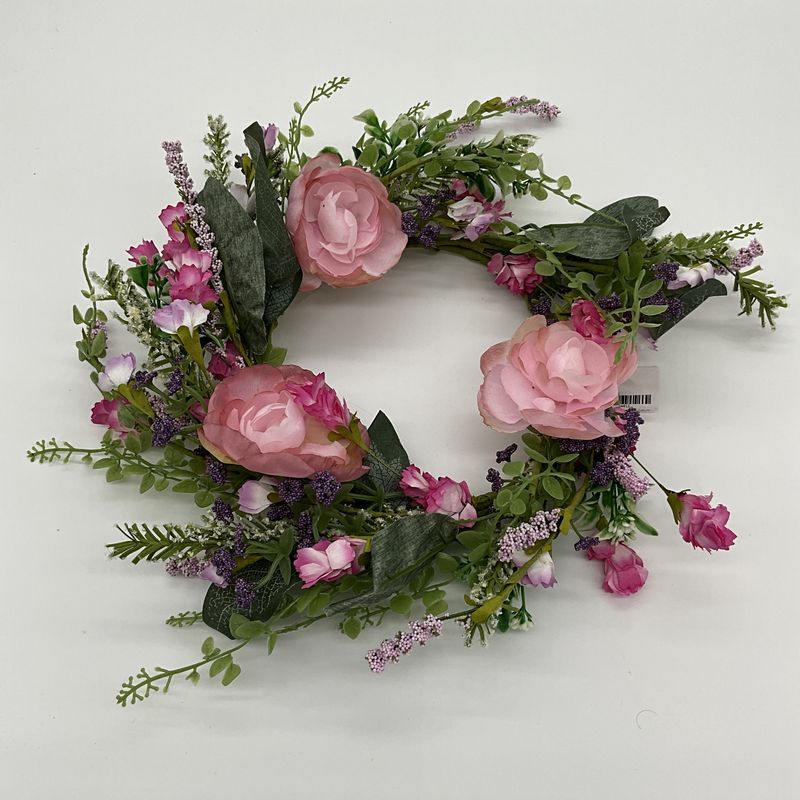 candle ring pink roses and floral