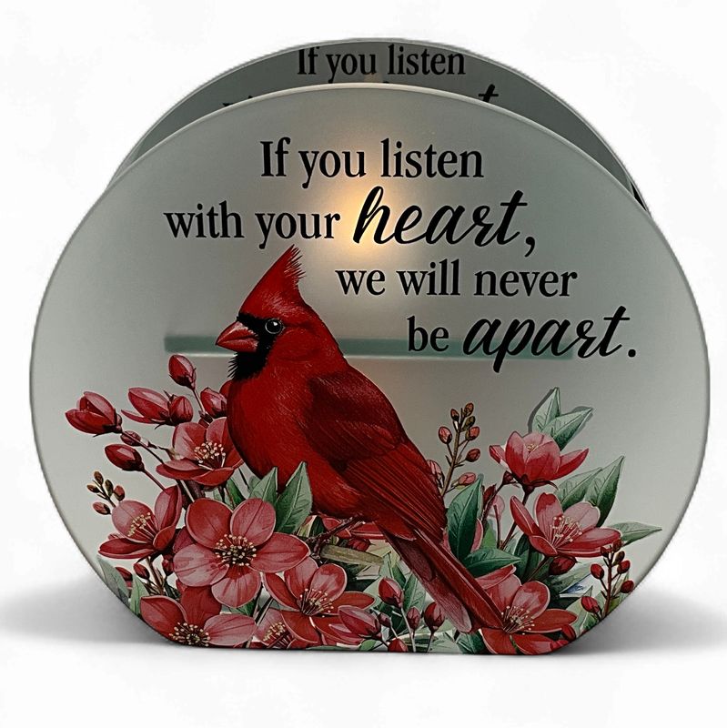 Cardinals Listen Tea light Mirror Memorial