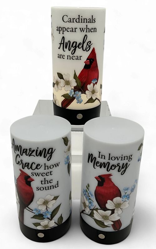 Memorial candle cardinal light