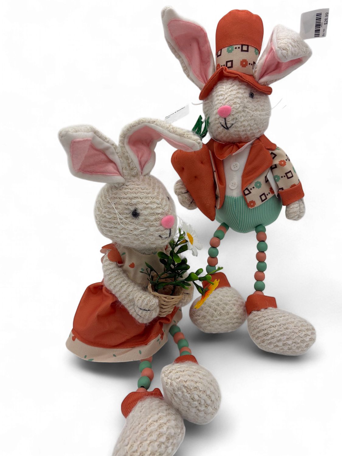 Bo Ho Bunnies w beaded eggs