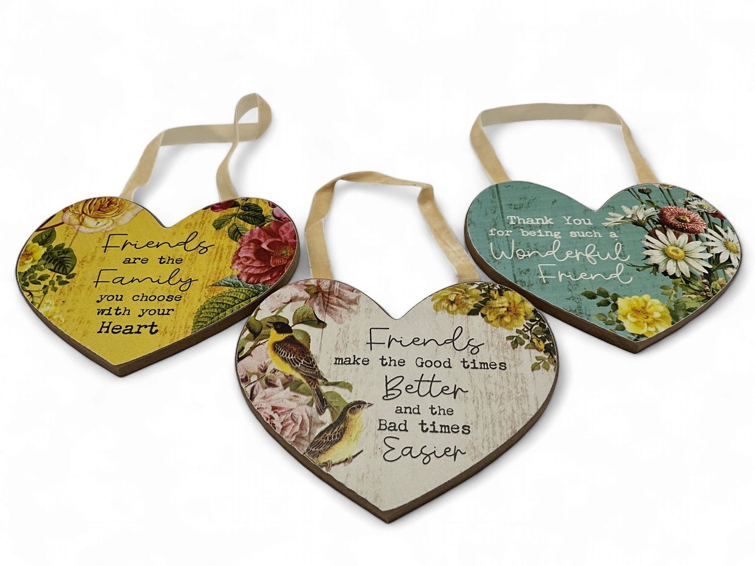 Friendship plaques with ribbon