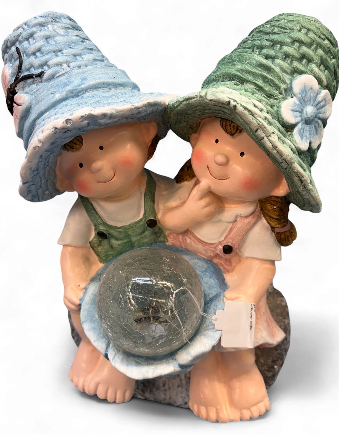 Boy and girls with flower solar