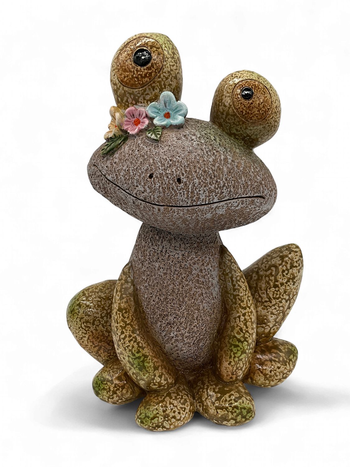 Frog Sitting with Flowers