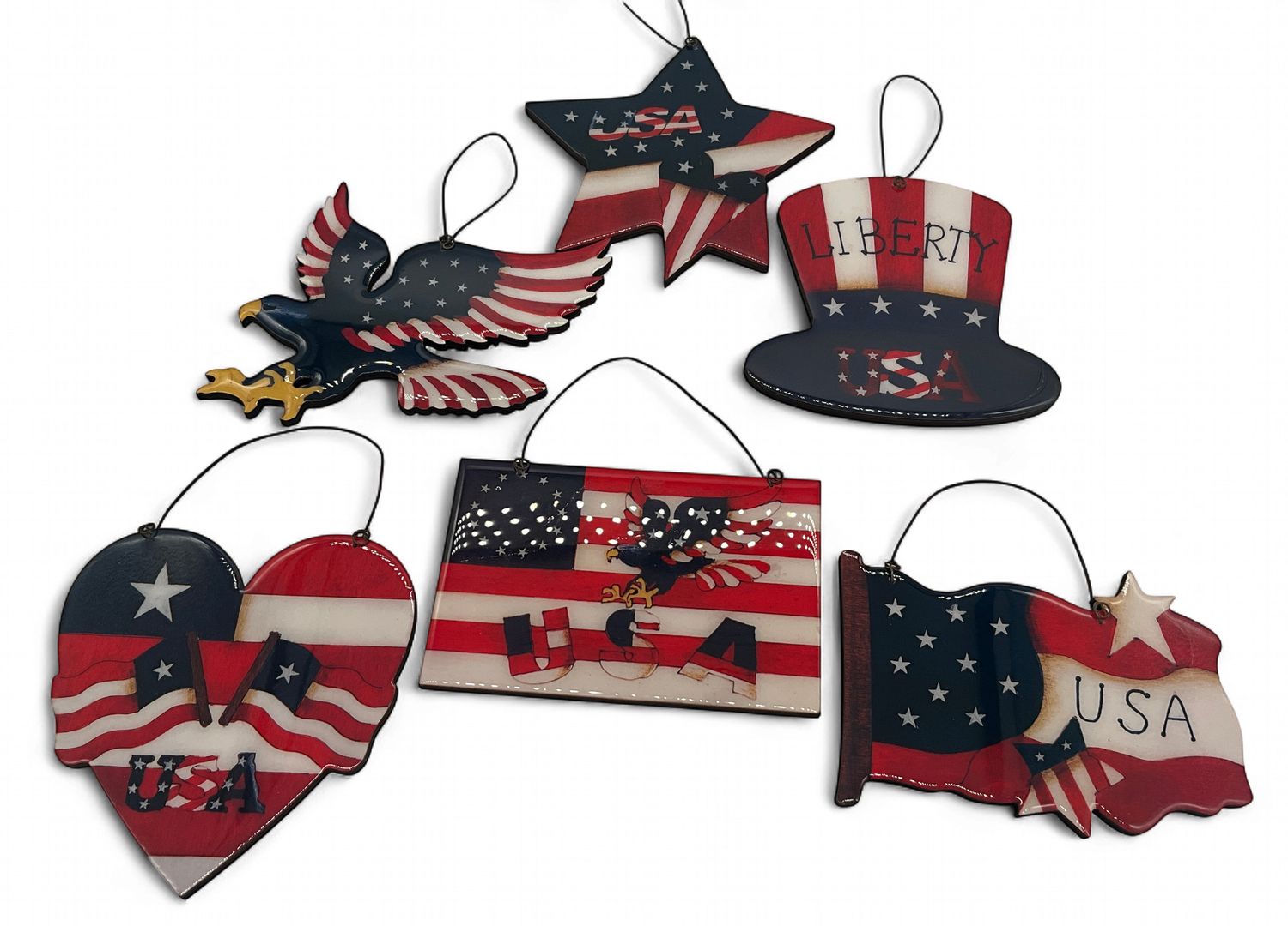 Patriotic wood ornaments