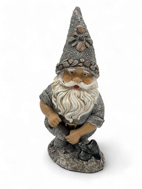 Gnome grey tone with pebbles &amp; shovel