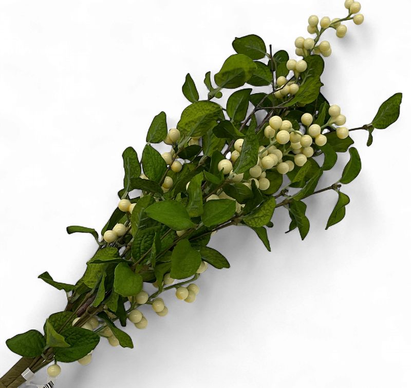 Cream Berries with Leaves and Twig stem