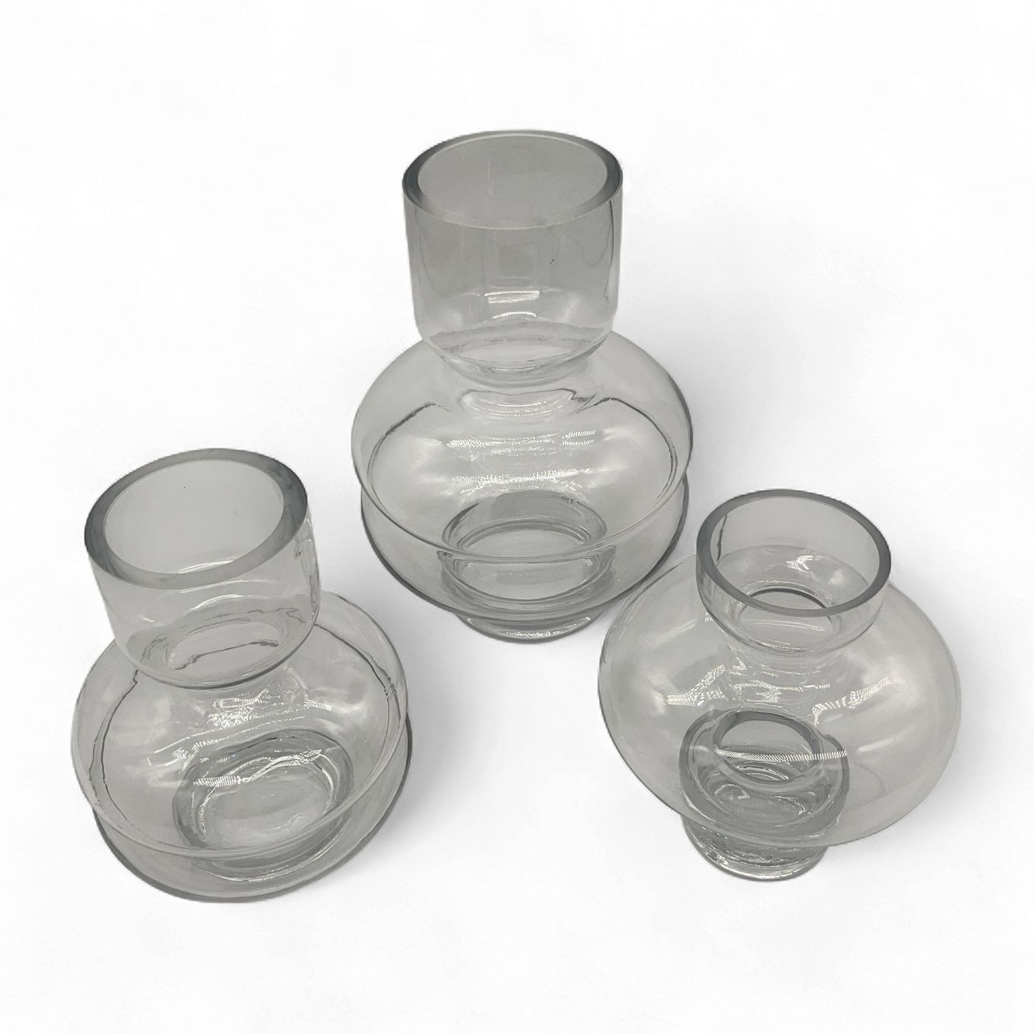 Clear Glass Pot belly Vases