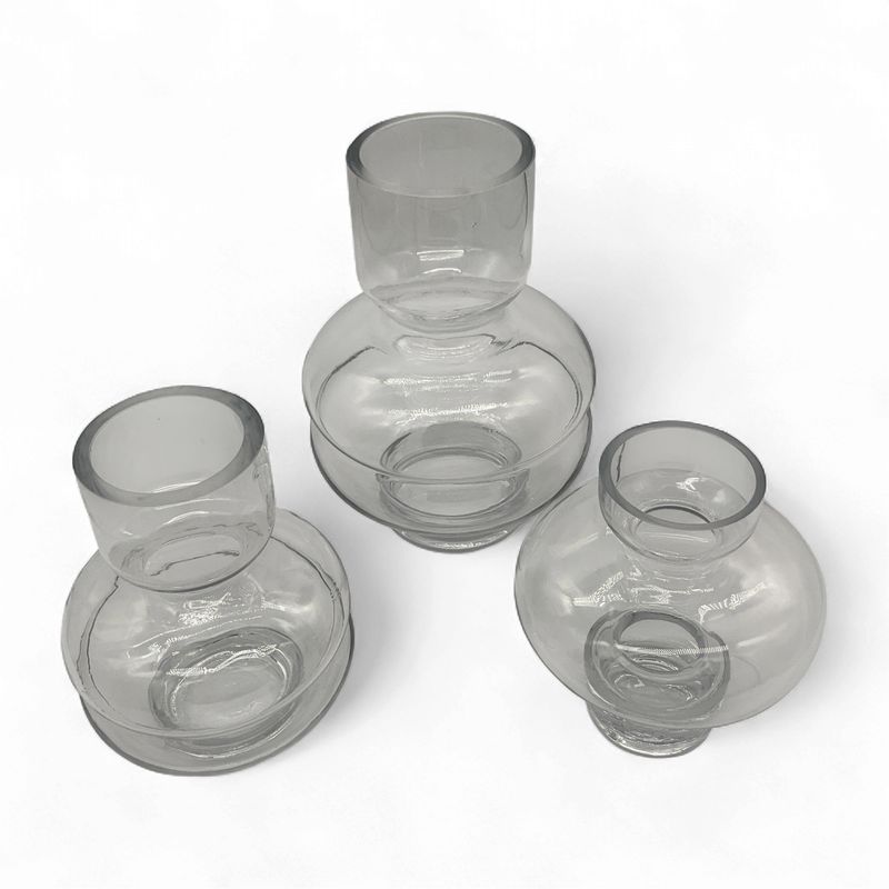 Clear Glass Pot belly Vases