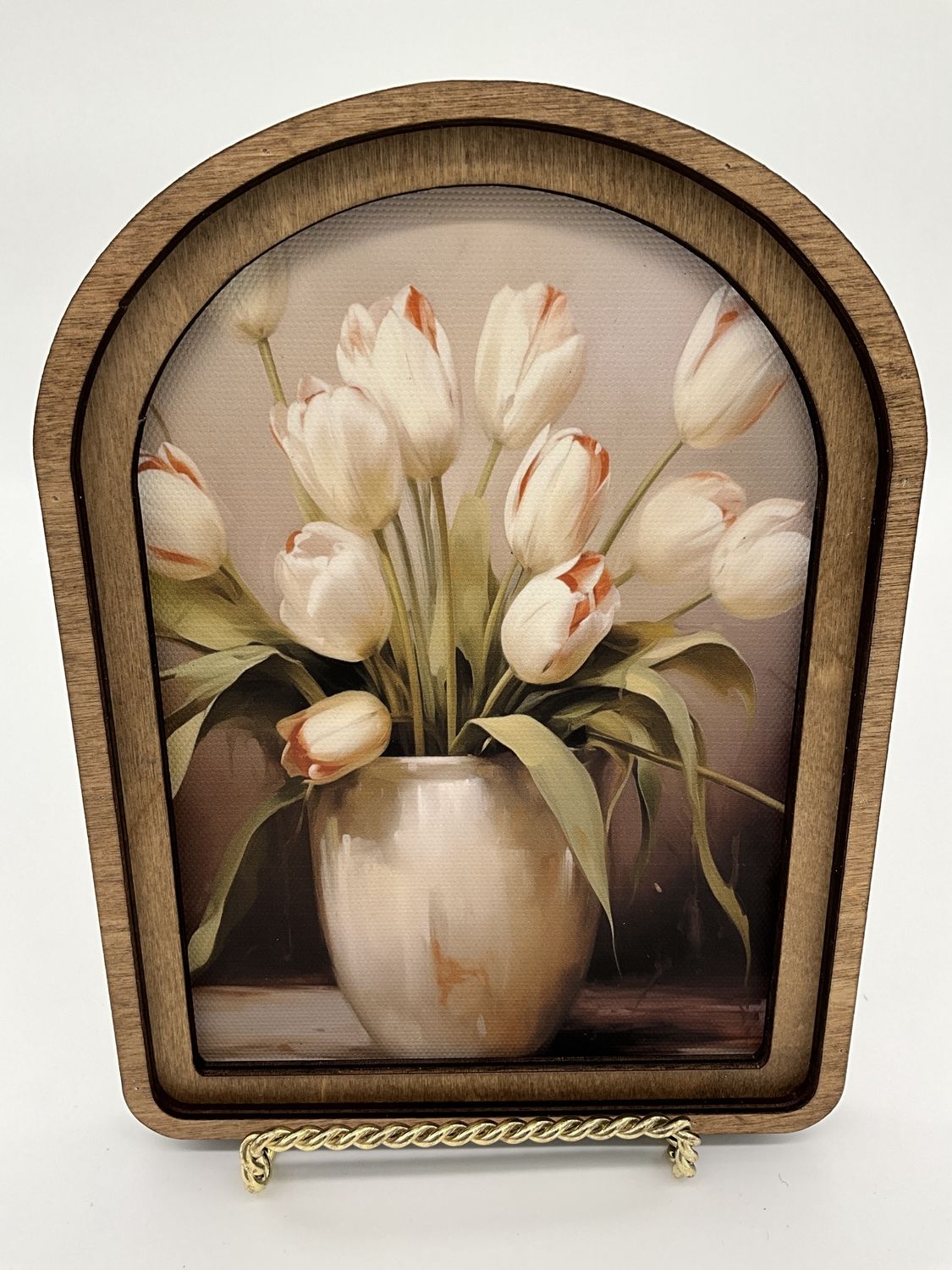 Tulips setting in Arch Frame