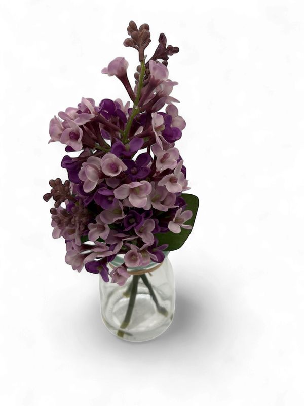 Purple Lilac Premade in Glass Vase