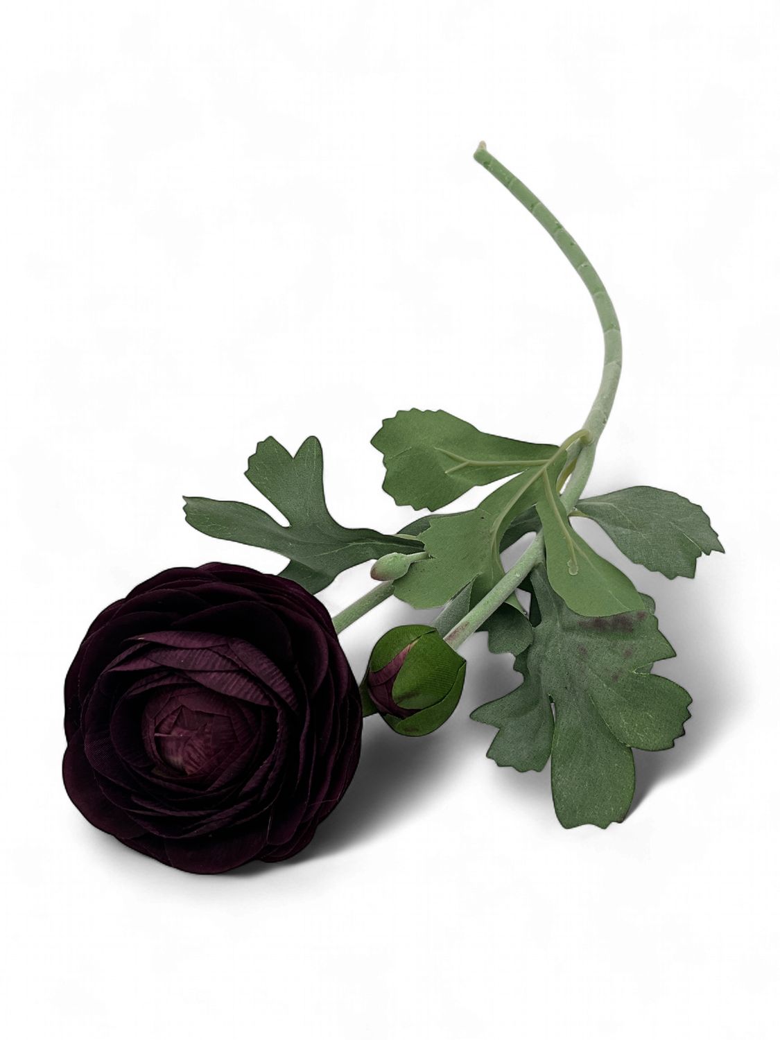 Dark Purple Real Touch Ranunculus Bud &amp; Bloom