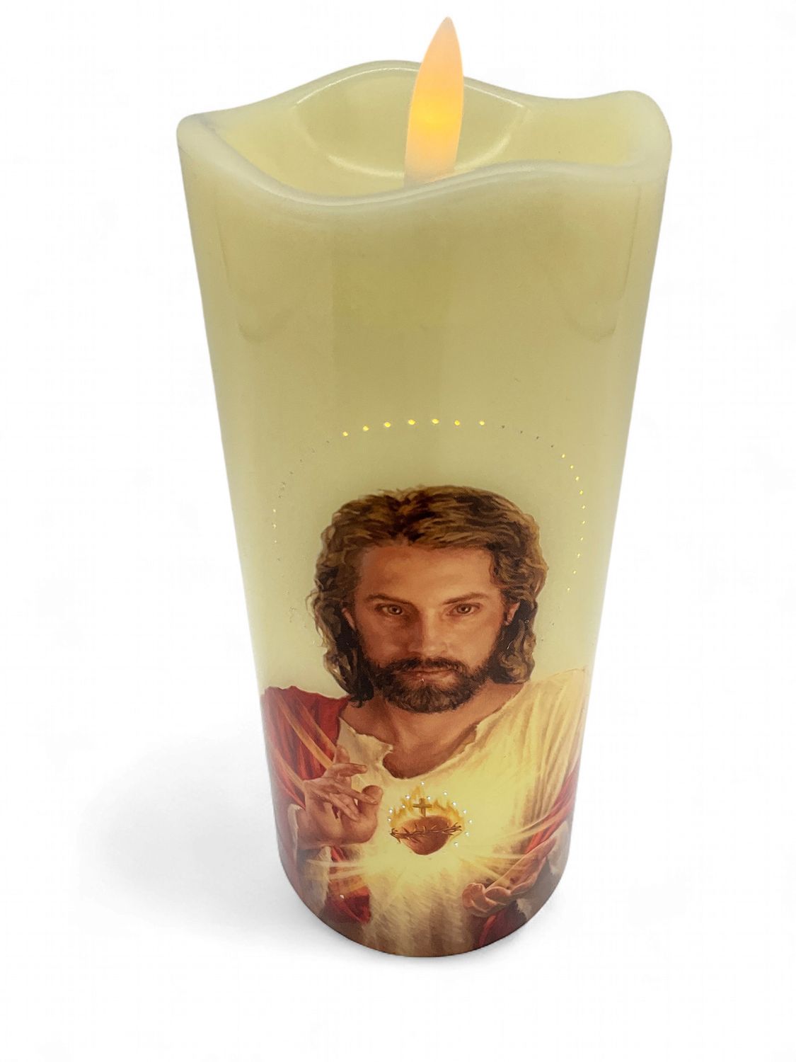 Scared Heart of Jesus led Flameless  Candle