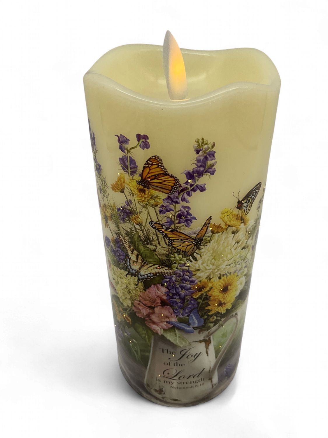 Floral led Flamesless Candle