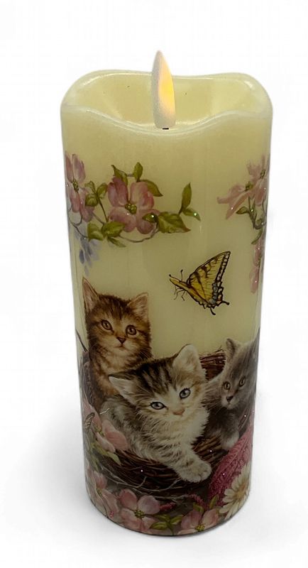 Kitten scene led candle