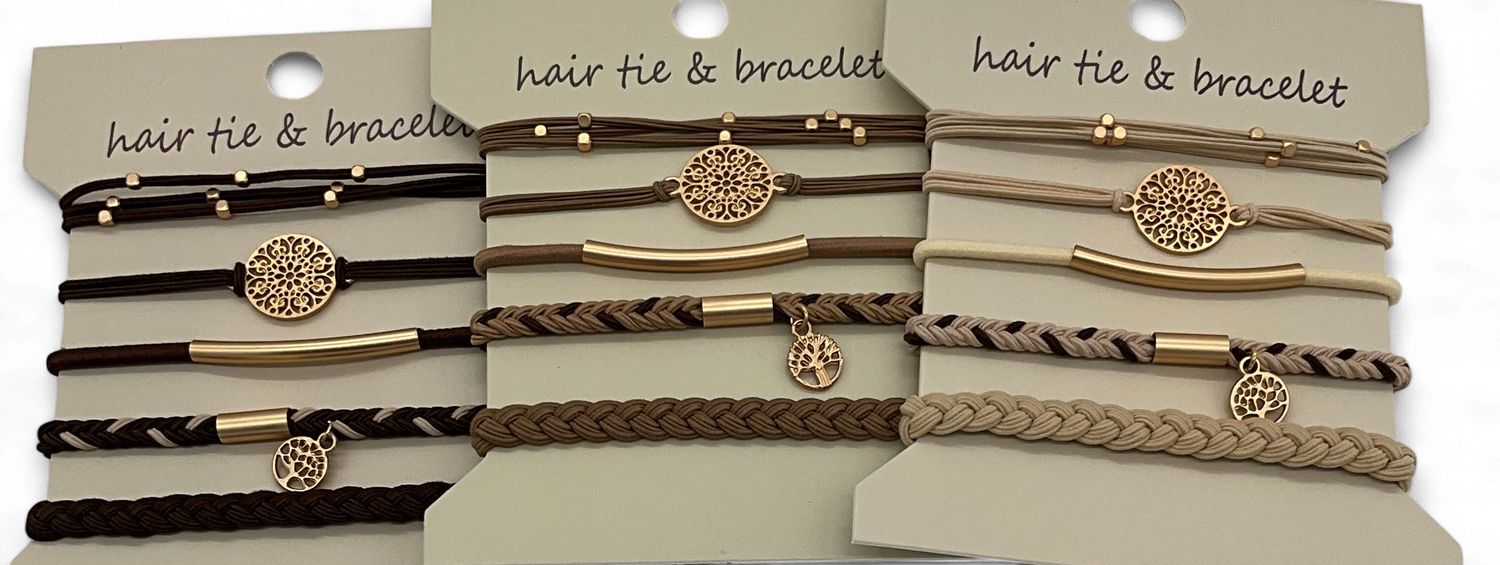 Hair ties &amp; bracelets in Brown Tones