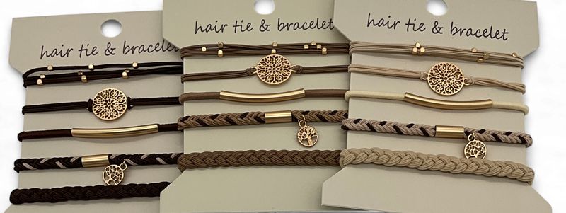Hair ties &amp; bracelets in Brown Tones