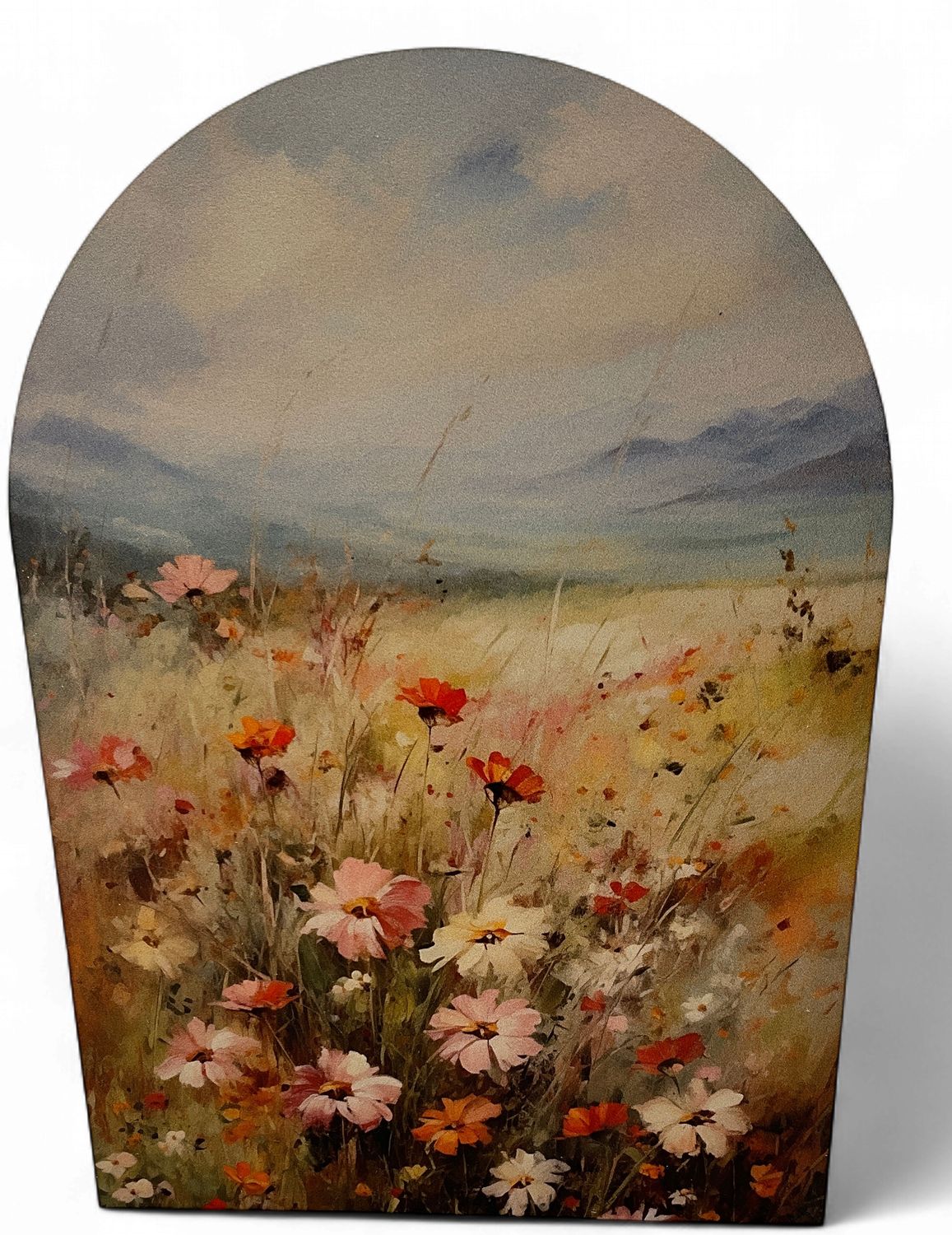 Pastel Floral Field Wood