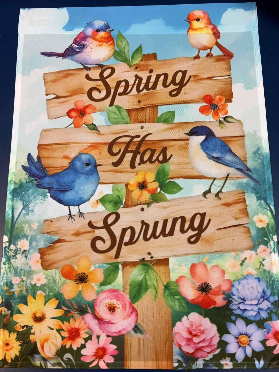 Birds &amp; Flowers on Garden Flag