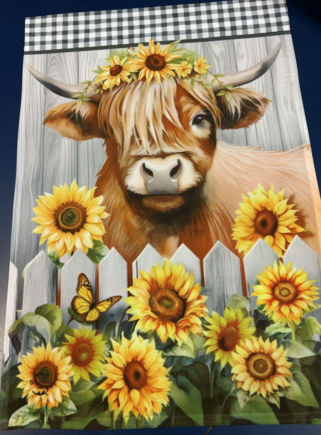 Highlander and Sunflower Garden Flag