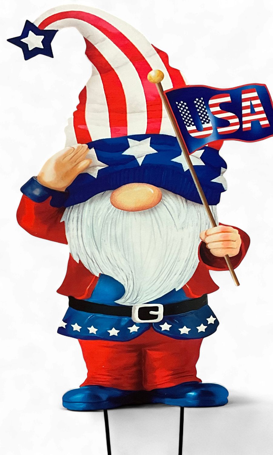Patriotic Metal Gnome USA Tall