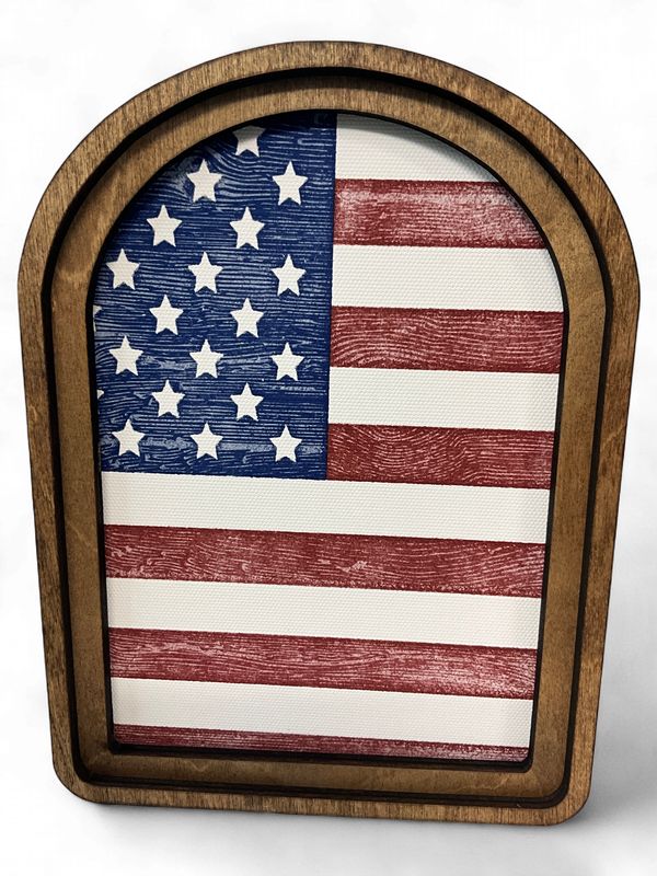 Patriotic Flag in arch frame