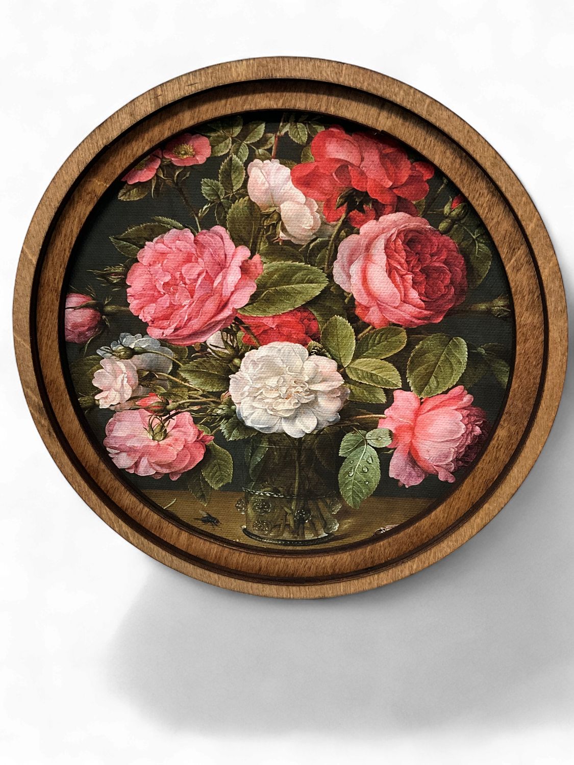 Pink &amp; White Roses in Frame