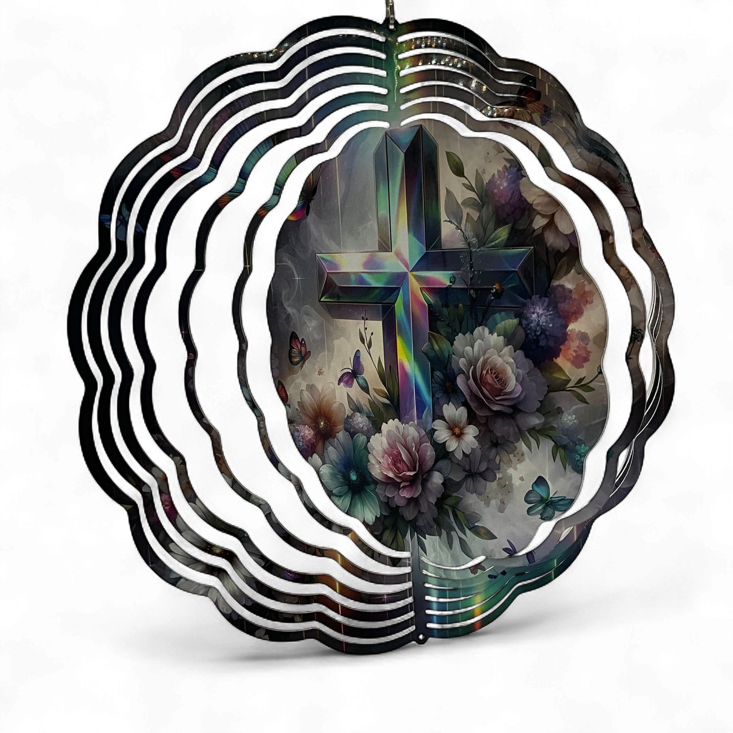Cross floral butterflies spinner
