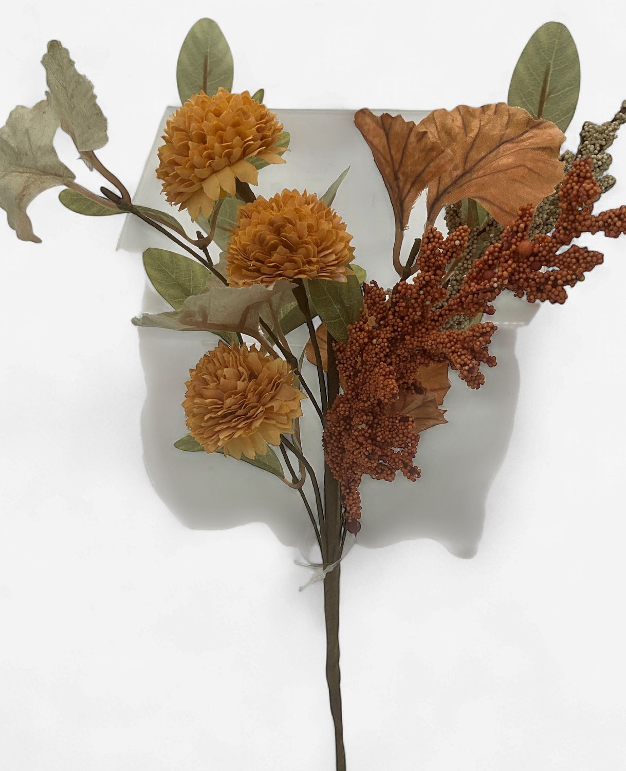 Autumn Floral Orange Small Pom Stem