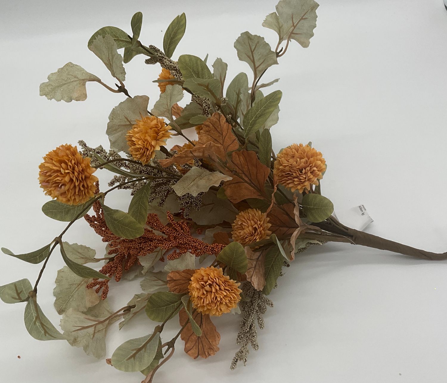 Floral Orange Pom Pom Floral