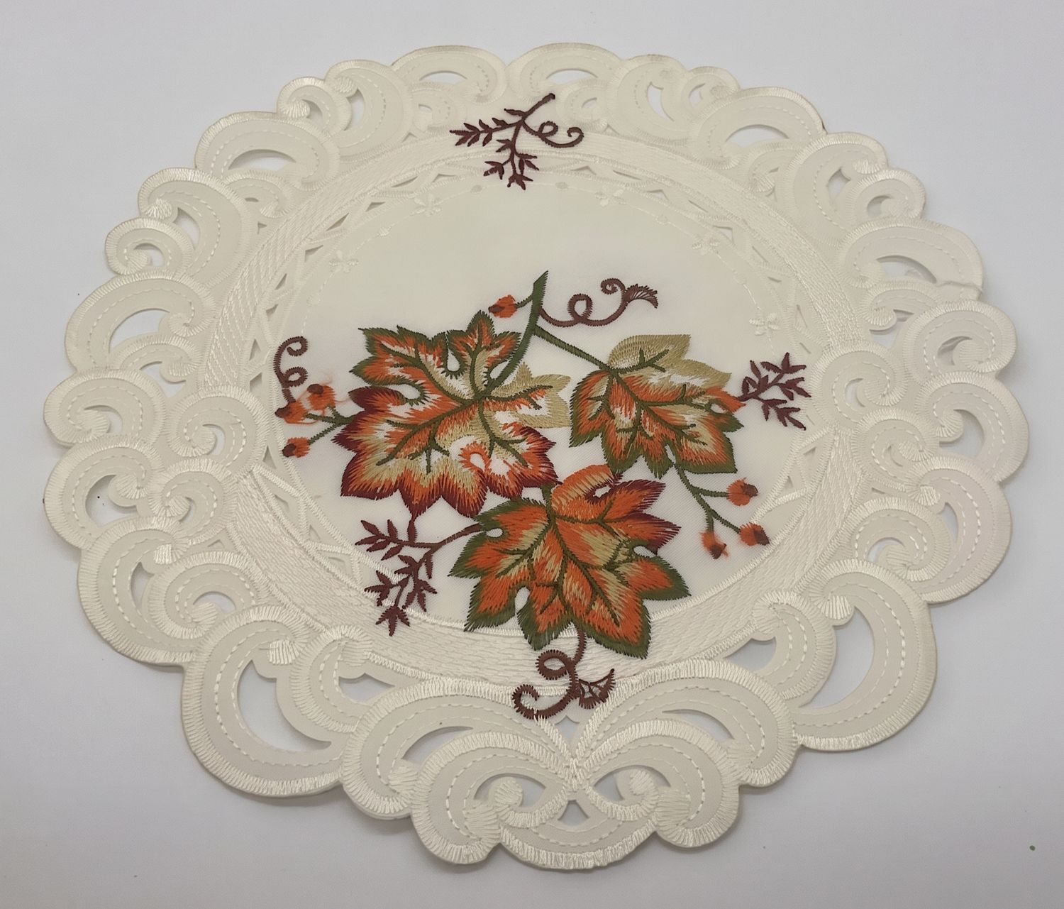 Autumn Doily With Leaves
