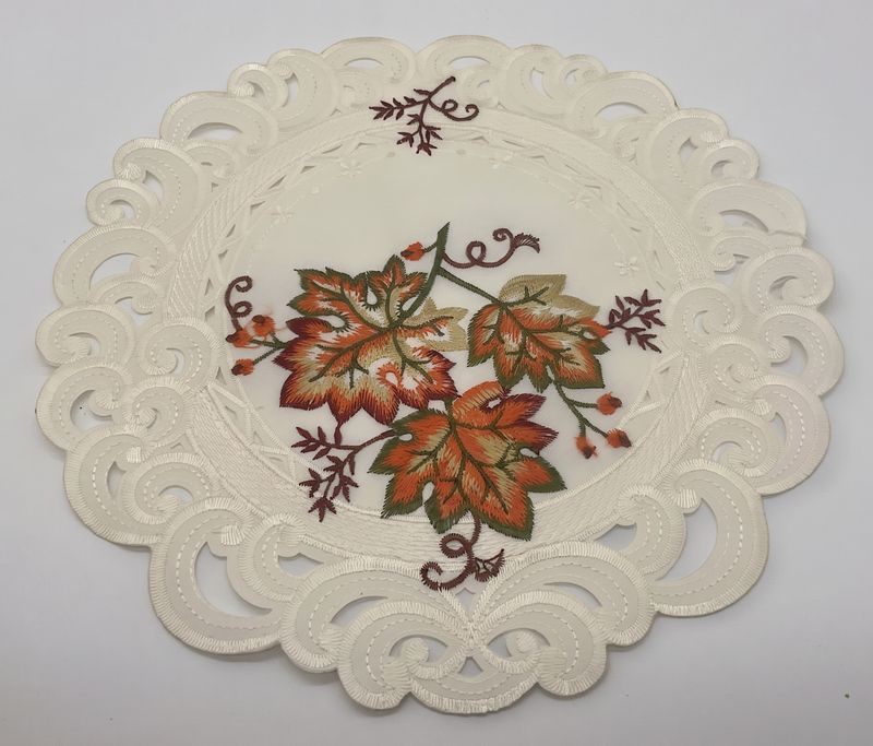 Autumn Doily With Leaves