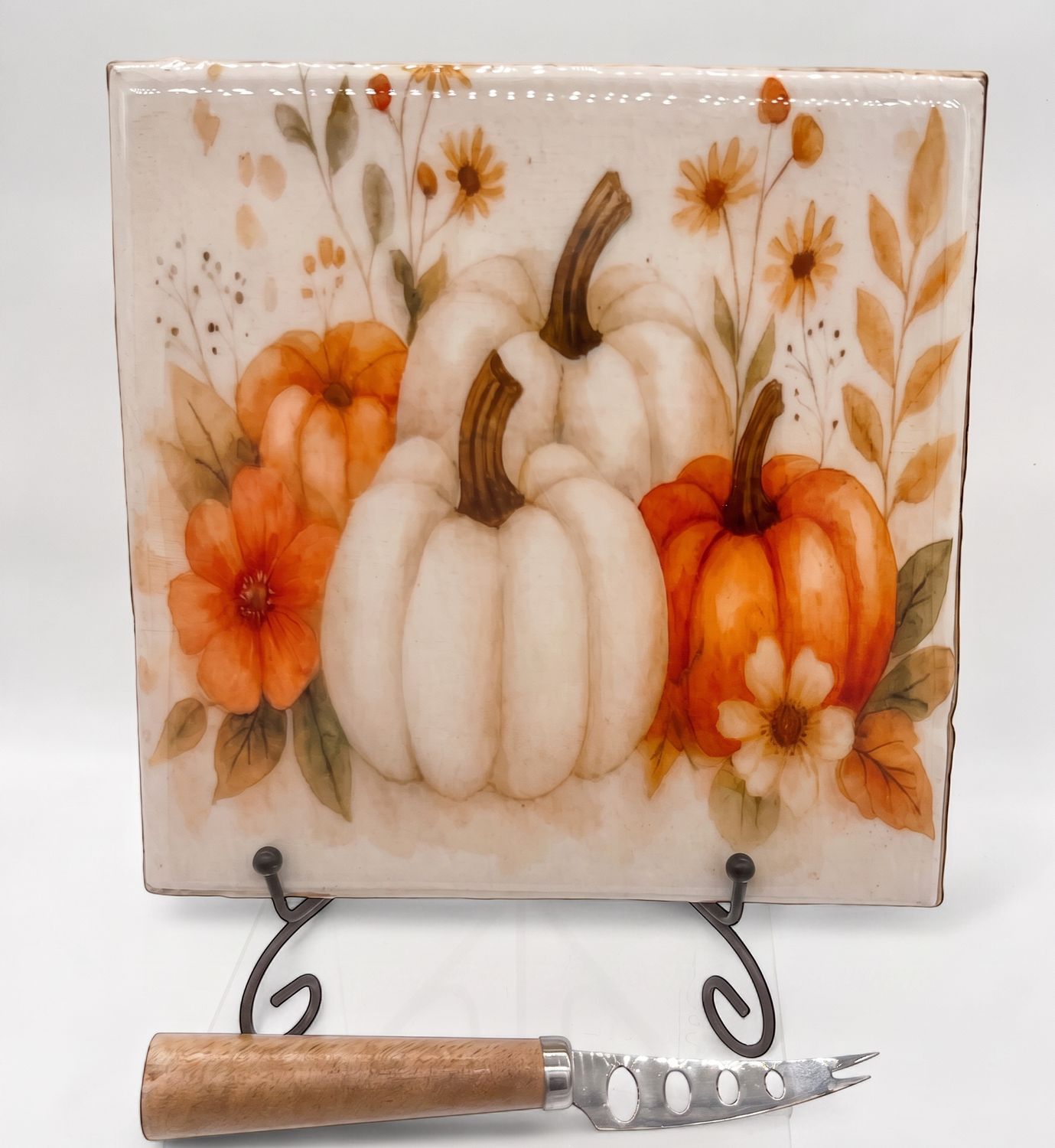 Pumpkin Cheese Board &amp; Knife