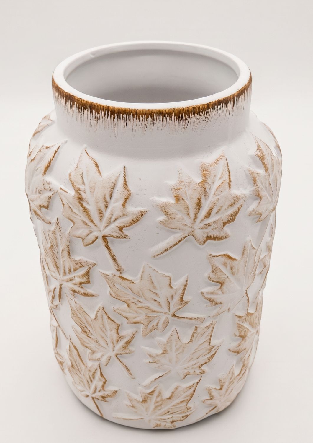 Pumpkin Jar Embossed Leaves