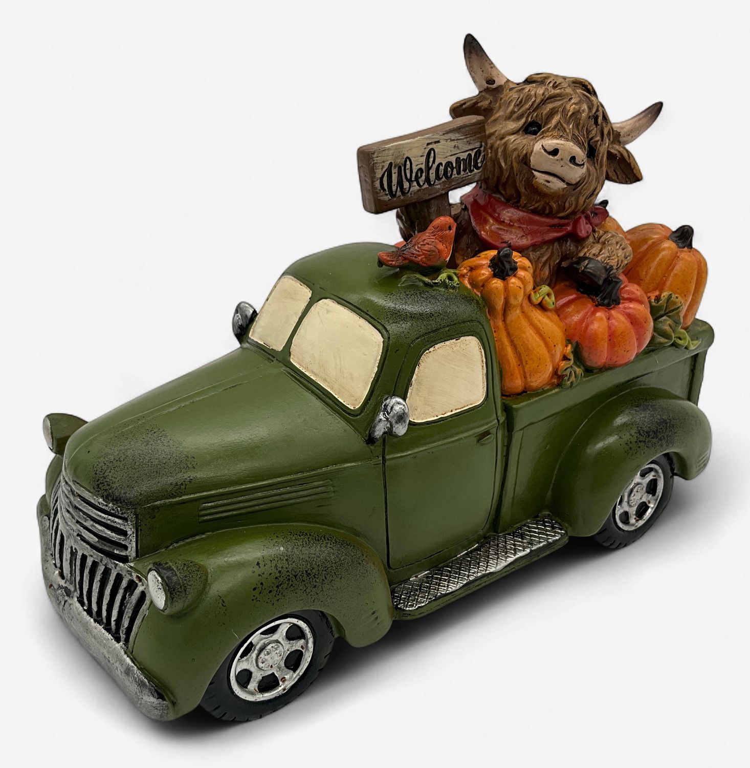 Pickup truck with Highlander &amp; Pumpkins