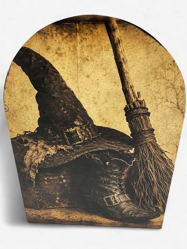 Witch Hat, Shoes &amp; Broom Arch Canvas