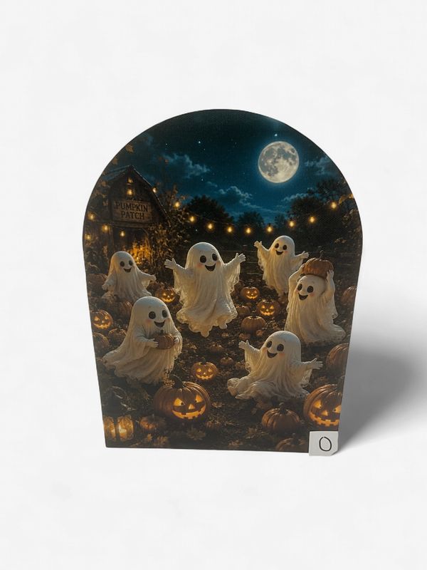Ghost Pumpkin Patch Arch Canvas