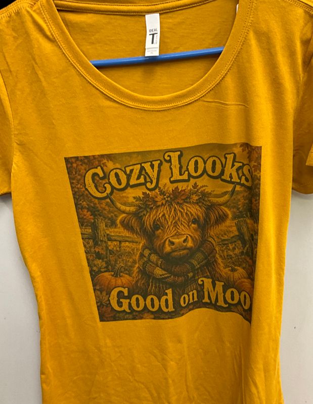 Cozy Looks Good on Moo t shirt