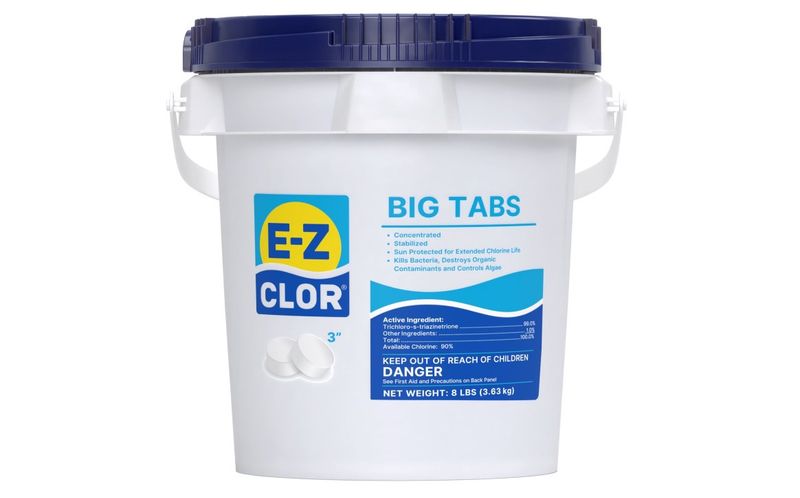 E-Z CLOR 3” Big Tabs Chlorine 8lb Unwrapped