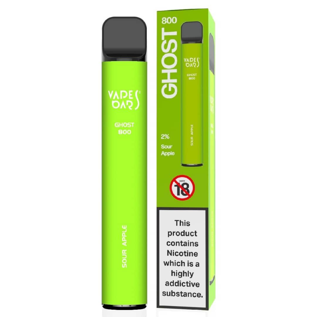GHOST 800 PUFFS / 2%, Flavour: SOUR APPLE