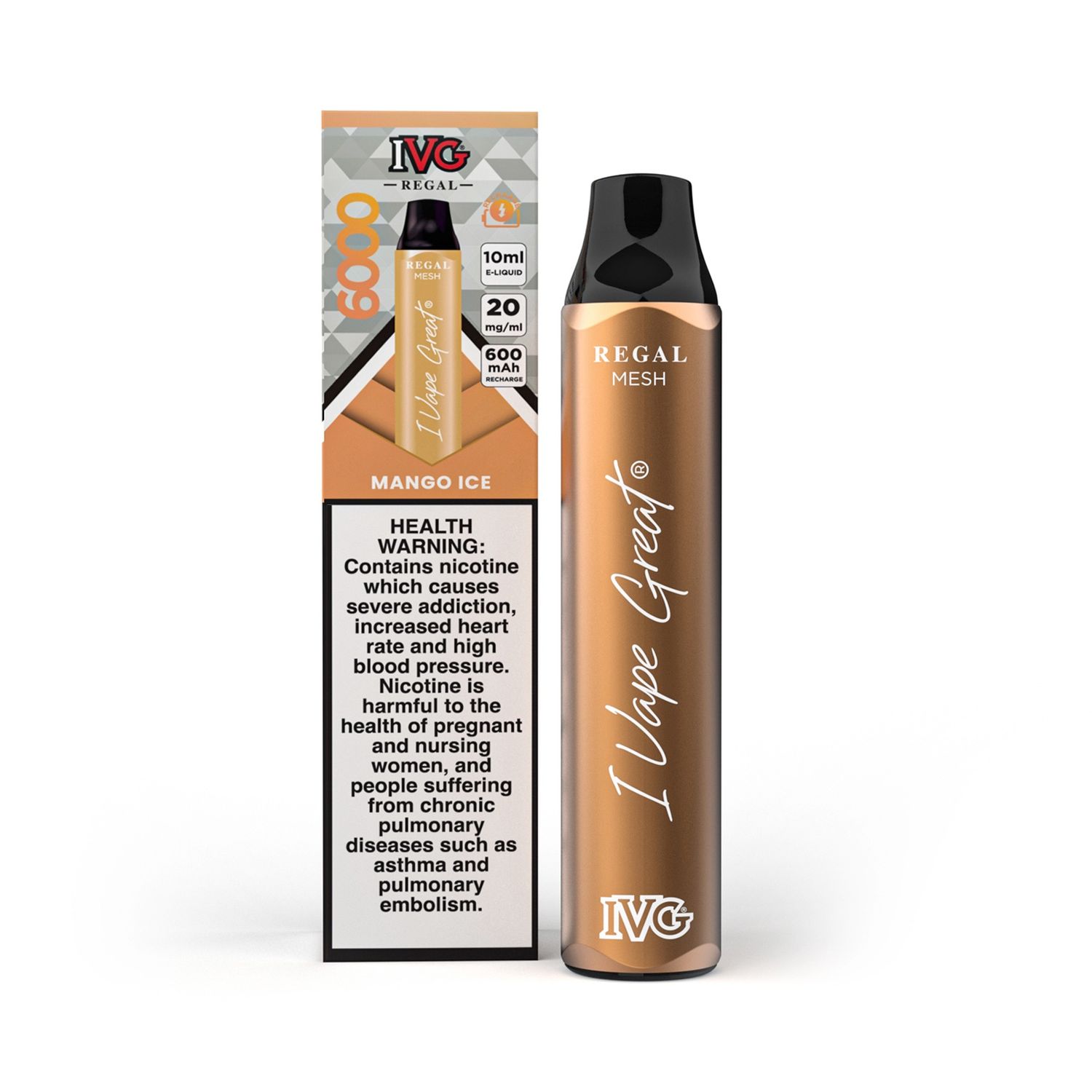 IVG REGAL 20MG 6000PUFF, Flavour: Mango Ice