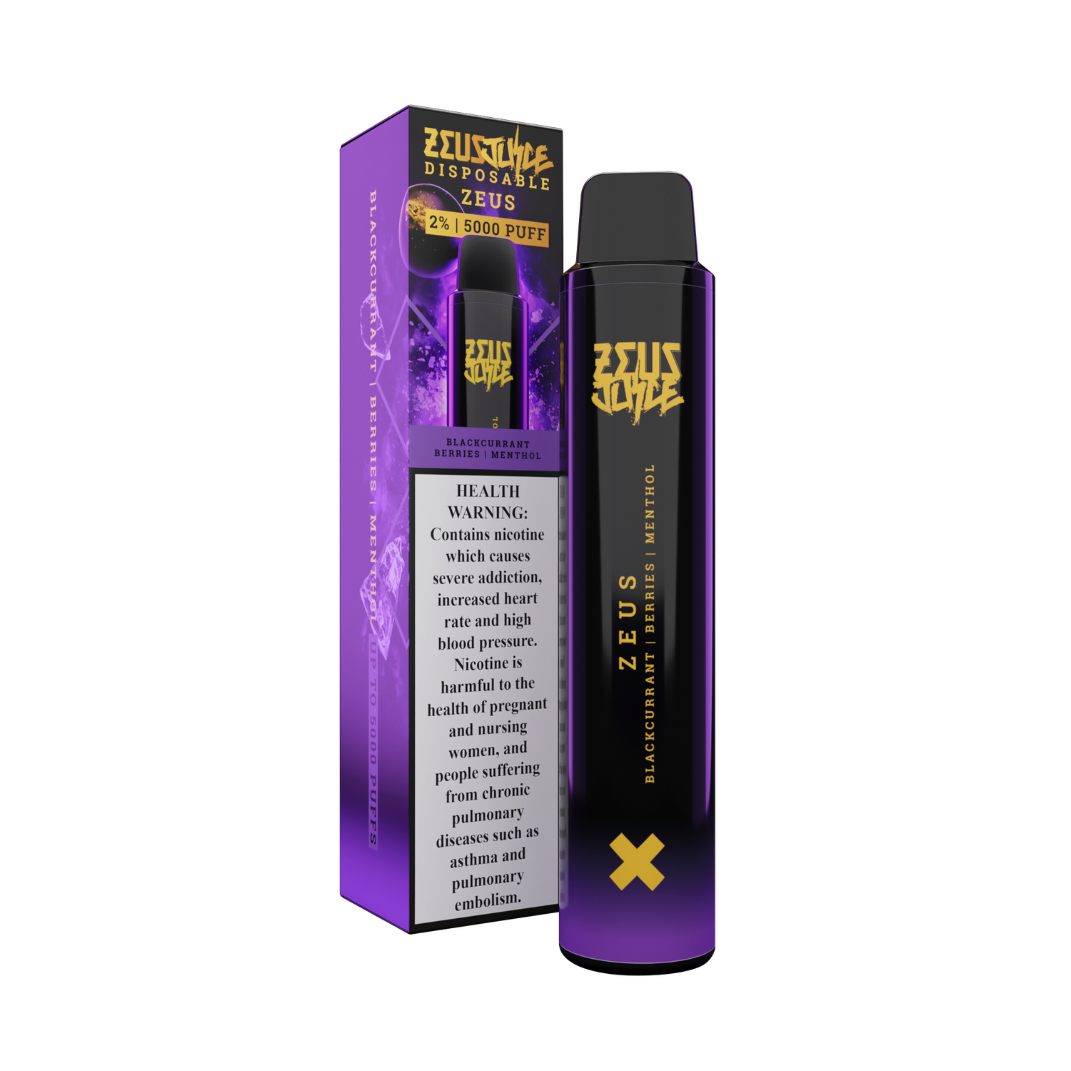 Zeus Juice Disposable 5000puffs-2%, Flavour: ZEUS/Blackcurrant Berries Menthol