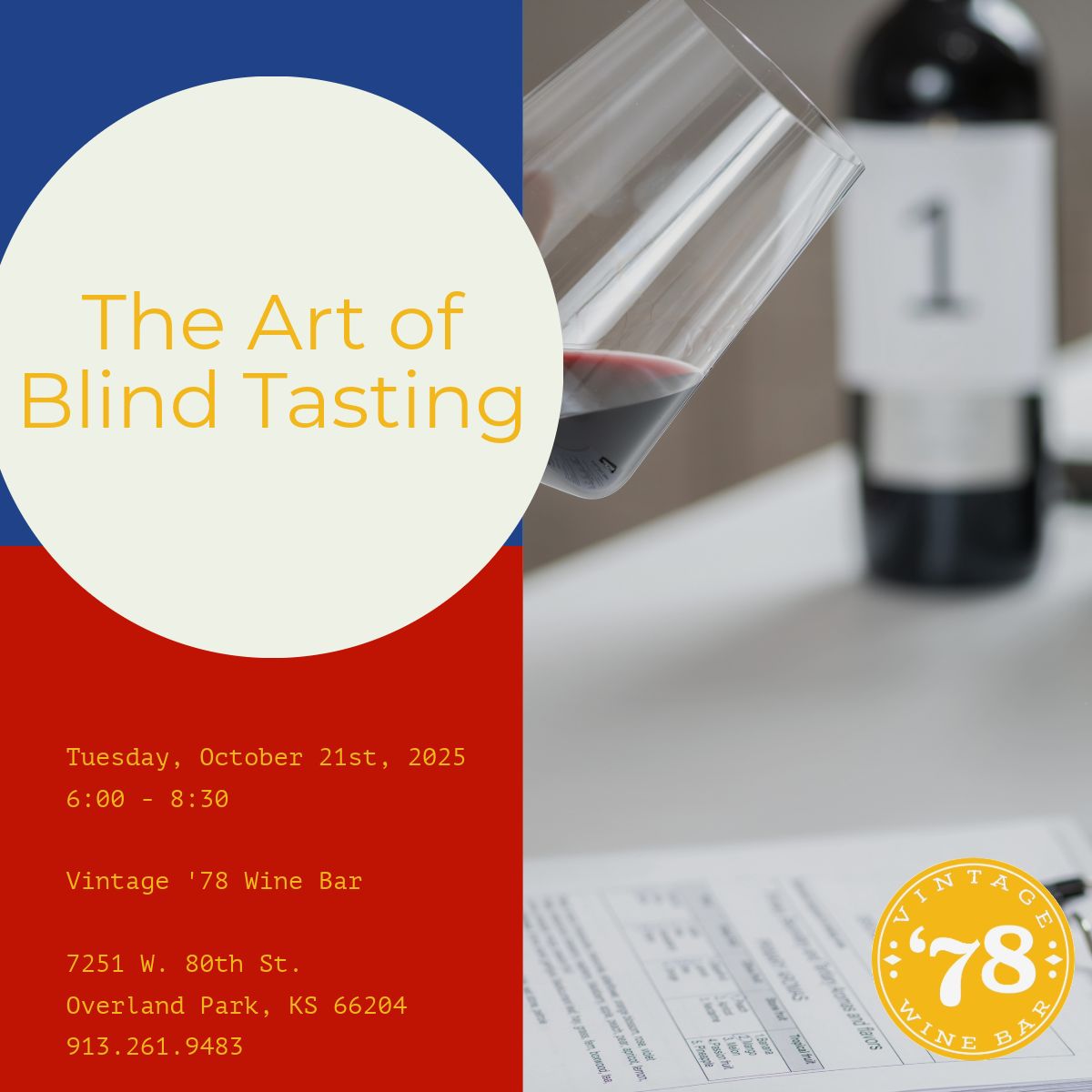 The Art of Blind Tasting - Tuesday, October 21st, 2025