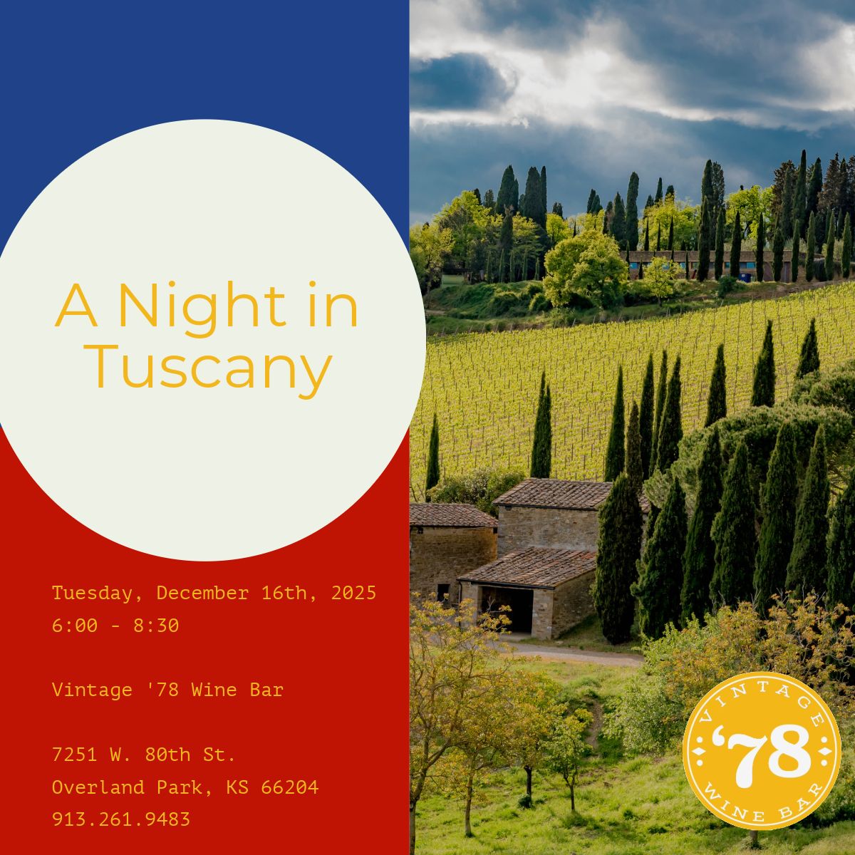 A Night in Tuscany - Tuesday, December 16th, 2025